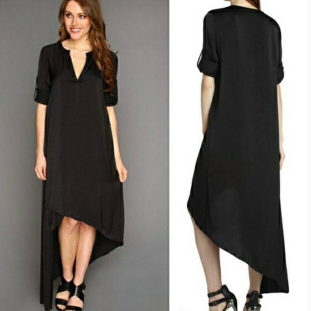 BCBGMAXAZRIA Eddie Black Asymmetrical Dress - Picture 2 of 16